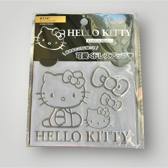 Sanrio Hello Kitty Kawaii Decal Cute Car Sticker Silver Gray KT547 Japan New - Picture 6 of 11
